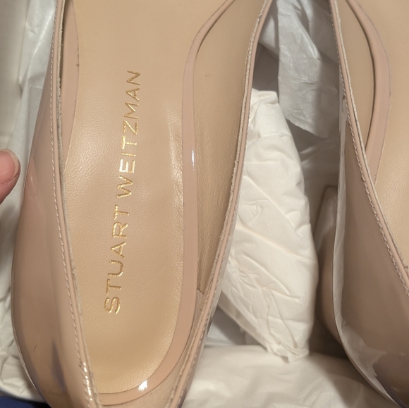 Stuart Weitzman FELICITY BLOCK PUMP 60 Nude Bow Block Heels Narrow 8.5 AA - Picture 4 of 12